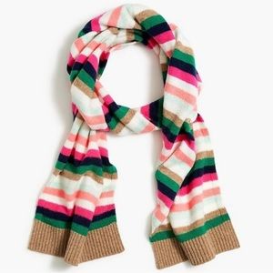 NWT JCrew Striped Multicolored Wool Blend Scarf